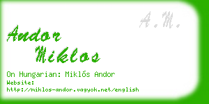 andor miklos business card